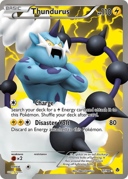 Thundurus (97 Full Art) - Emerging Powers Pokémon trading card