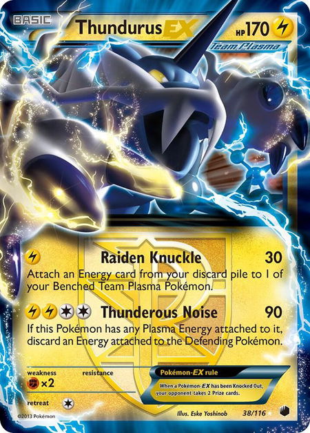 Thundurus EX (Team Plasma) - Plasma Freeze Pokémon trading card