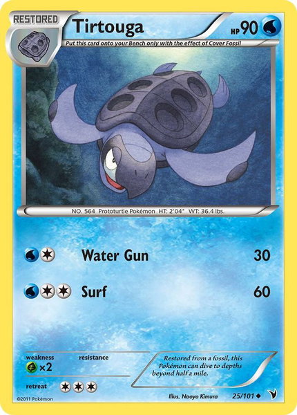 Tirtouga trading card from Noble Victories Tirtouga - Noble Victories Pokémon trading card