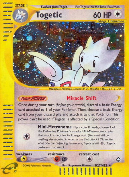 Togetic (H27) - Aquapolis Pokémon trading card