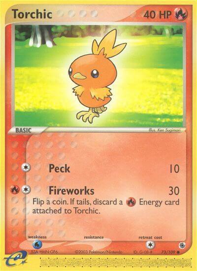 Torchic - 73/109 - Ruby and Sapphire Pokémon trading card