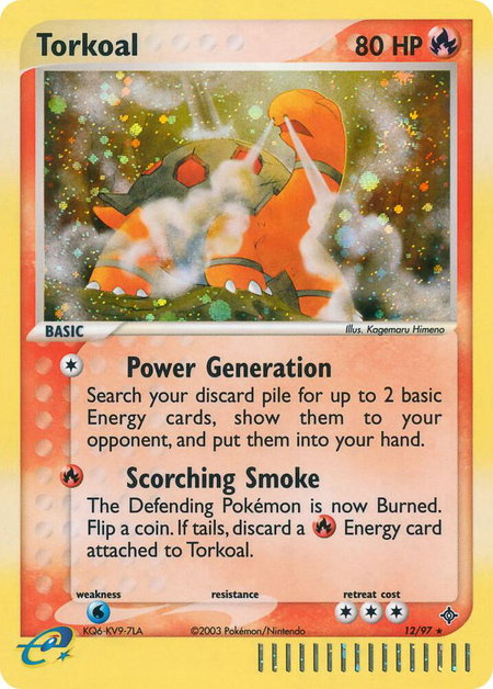 Torkoal trading card from Dragon Torkoal - Dragon Pokémon trading card