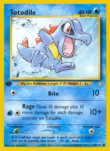Totodile (80) - Neo Genesis Pokémon trading card