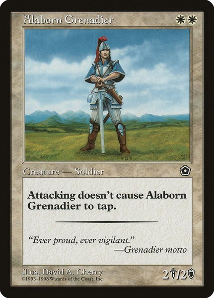 Alaborn Grenadier trading card from Portal Second Age Alaborn Grenadier - Portal Second Age Magic: The Gathering trading card