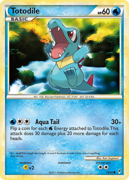 Totodile trading card from Call of Legends Totodile - Call of Legends Pokémon trading card