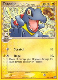 Totodile (Delta Species) - Dragon Frontiers (DF) #67/101 - Common Pokémon Trading Card