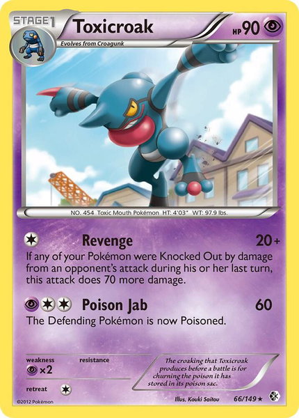 Toxicroak trading card from Boundaries Crossed Toxicroak - Boundaries Crossed Pokémon trading card