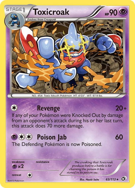 Toxicroak trading card from Legendary Treasures Toxicroak - Legendary Treasures Pokémon trading card