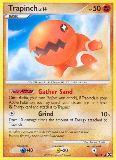 Trapinch trading card from Rising Rivals Trapinch - Rising Rivals Pokémon trading card