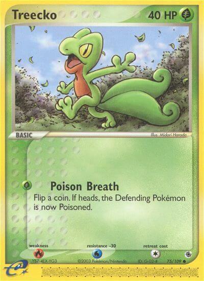 Treecko - 75/109 - Ruby and Sapphire Pokémon trading card