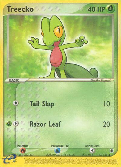 Treecko - 76/109 - Ruby and Sapphire Pokémon trading card