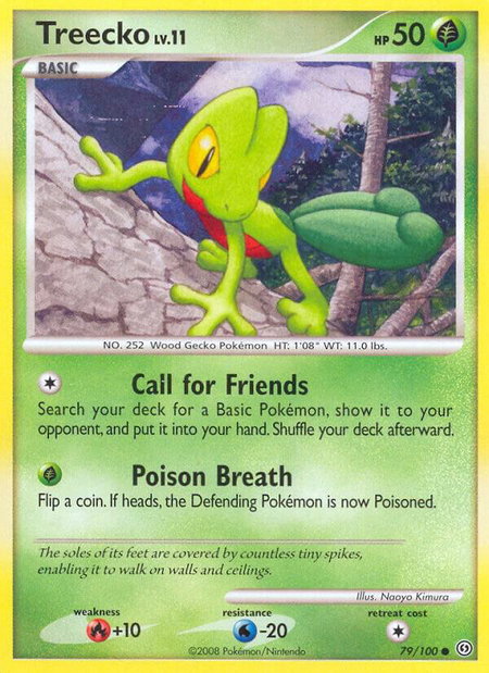 Treecko trading card from Stormfront Treecko - Stormfront Pokémon trading card