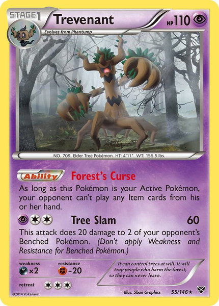 Trevenant - XY Base Set Pokémon trading card