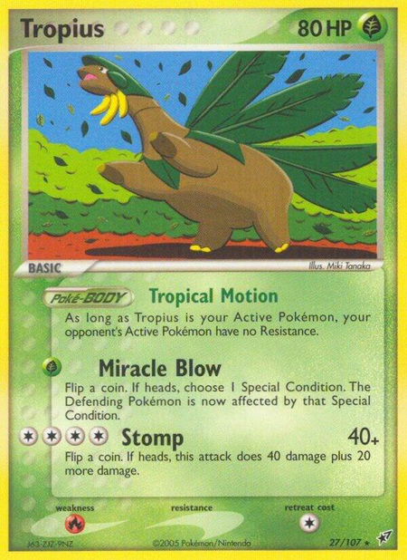 Tropius - Deoxys Pokémon trading card