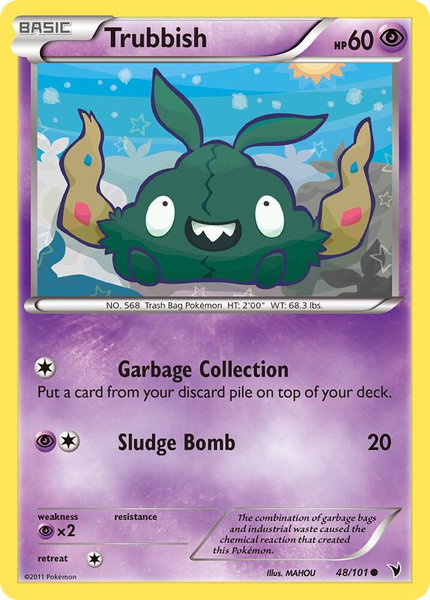 Trubbish trading card from Noble Victories Trubbish - Noble Victories Pokémon trading card