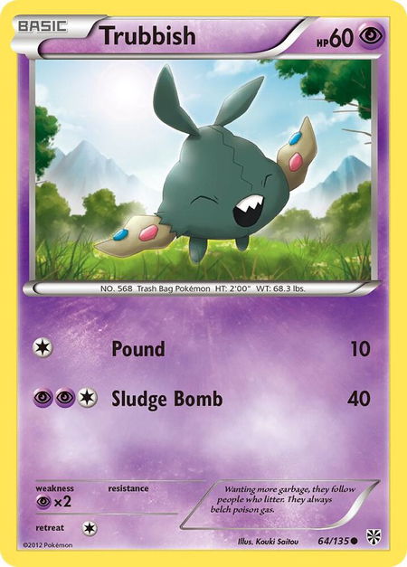 Trubbish (64) - Plasma Storm Pokémon trading card