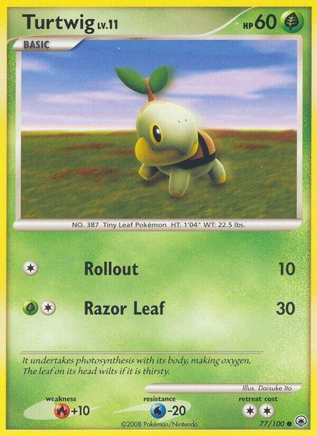 Turtwig (77) trading card from Majestic Dawn Turtwig (77) - Majestic Dawn Pokémon trading card