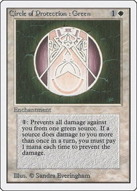 Circle of Protection: Green - Unlimited Edition (2ED) #12 - Common Magic: The Gathering Trading Card