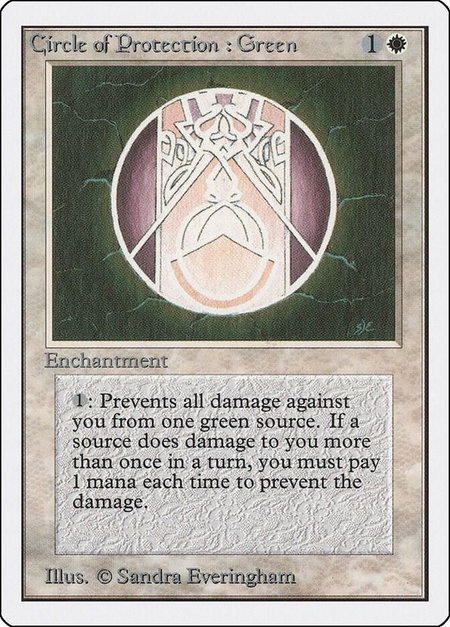 Circle of Protection: Green - Unlimited Edition Magic: The Gathering trading card