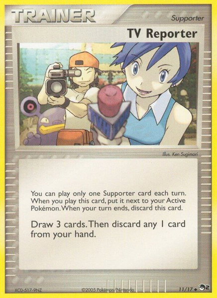 TV Reporter trading card from POP Series 2 TV Reporter - POP Series 2 Pokémon trading card