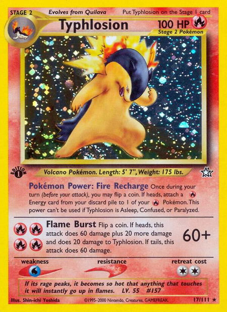 Typhlosion (17) - Neo Genesis Pokémon trading card