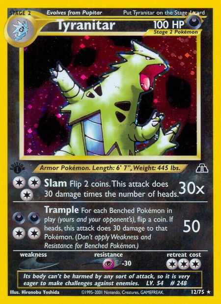 Tyranitar (12) - Neo Discovery Pokémon trading card
