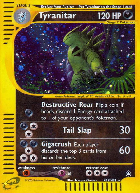 Tyranitar (H28) - Aquapolis Pokémon trading card