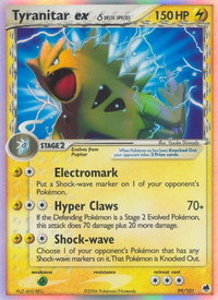 Tyranitar ex (Delta Species) - Dragon Frontiers (DF) #99/101 - Ultra Rare Pokémon Trading Card