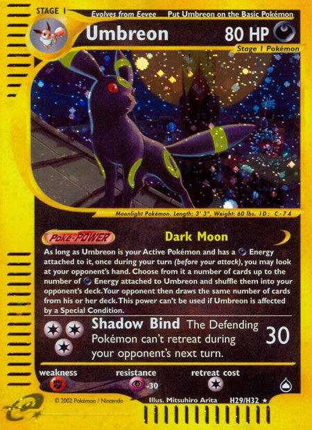Umbreon (H29) - Aquapolis Pokémon trading card