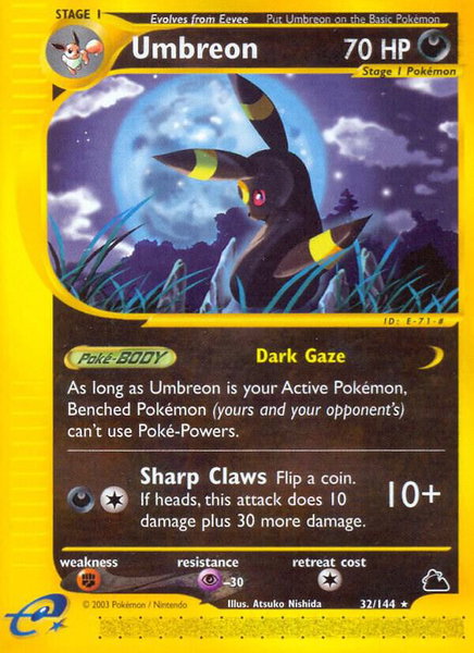 Umbreon (32) trading card from Skyridge Umbreon (32) - Skyridge Pokémon trading card