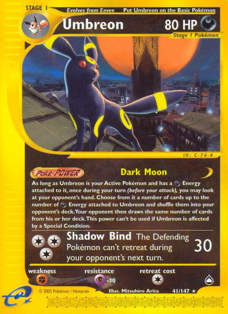 Umbreon - Aquapolis Pokémon trading card