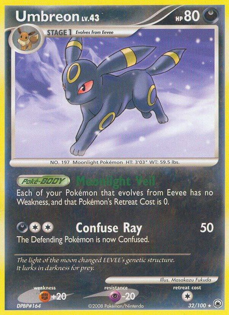 Umbreon trading card from Majestic Dawn Umbreon - Majestic Dawn Pokémon trading card