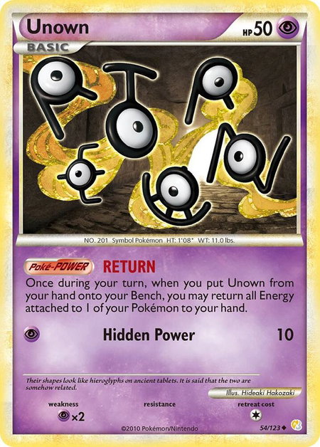 Unown (54) - HeartGold SoulSilver Pokémon trading card