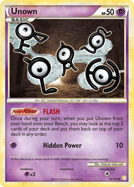 Unown (55) trading card from HeartGold SoulSilver Unown (55) - HeartGold SoulSilver Pokémon trading card