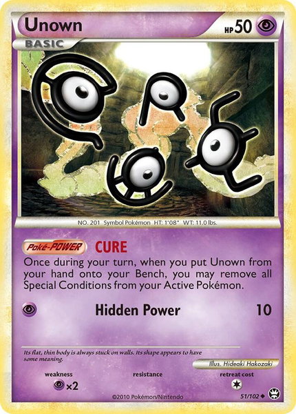 Unown trading card from Triumphant Unown - Triumphant Pokémon trading card