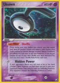Unown (E) - Unseen Forces (UF) #E/28 - Holo Rare Pokémon Trading Card