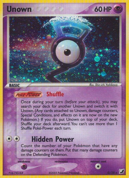 Unown (G) trading card from Unseen Forces Unown (G) - Unseen Forces Pokémon trading card