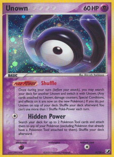 Unown (H) - Unseen Forces Pokémon trading card