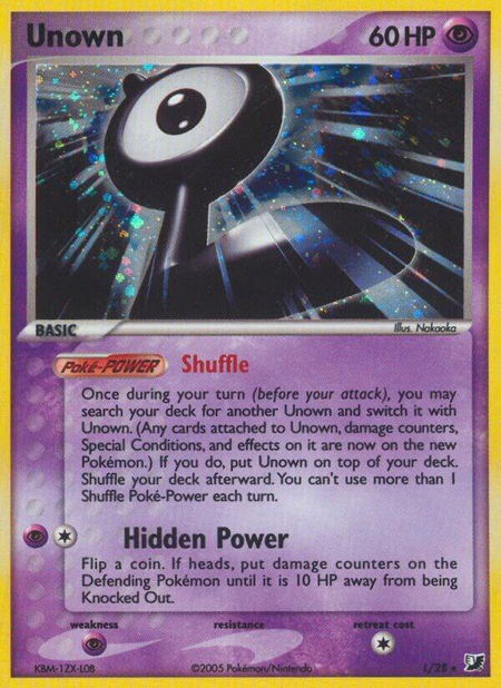Unown (L) trading card from Unseen Forces Unown (L) - Unseen Forces Pokémon trading card