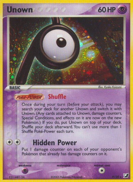 Unown (P) trading card from Unseen Forces Unown (P) - Unseen Forces Pokémon trading card