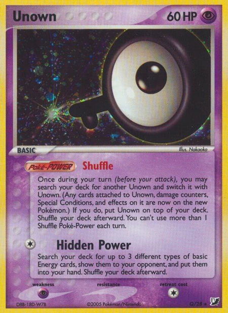 Unown (Q) trading card from Unseen Forces Unown (Q) - Unseen Forces Pokémon trading card