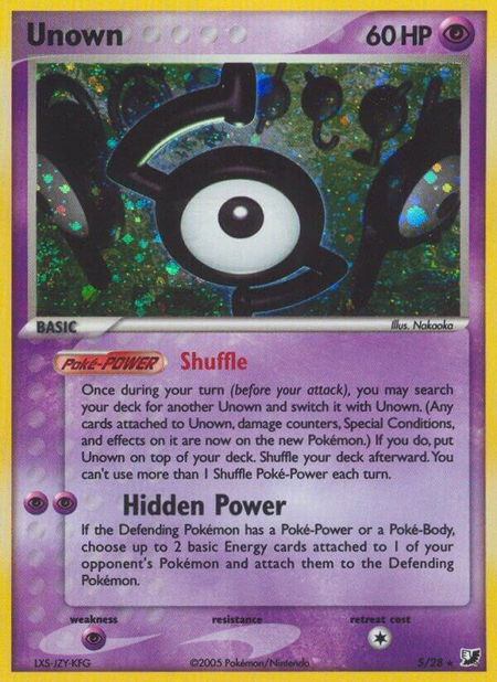 Unown (S) trading card from Unseen Forces Unown (S) - Unseen Forces Pokémon trading card