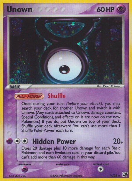Unown (V) - Unseen Forces Pokémon trading card