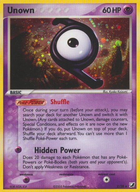 Unown (Z) trading card from Unseen Forces Unown (Z) - Unseen Forces Pokémon trading card