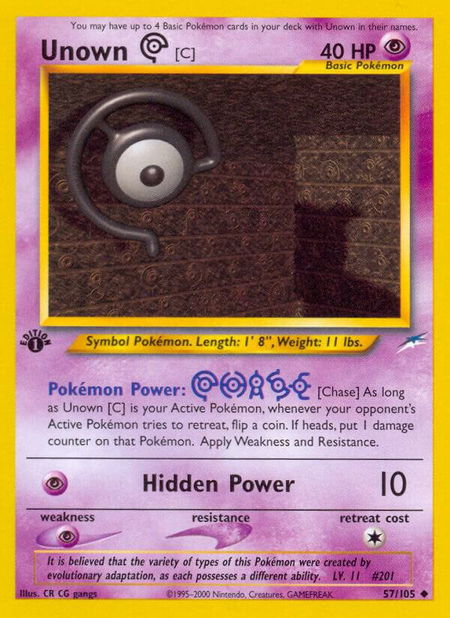 Unown [C] - Neo Destiny Pokémon trading card