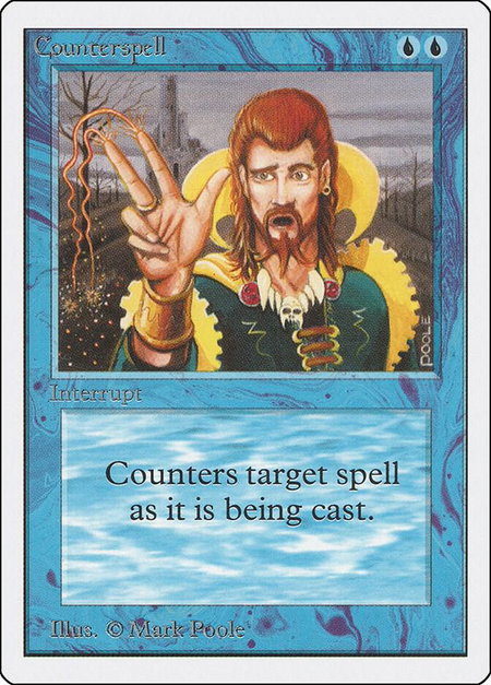 Counterspell trading card from Unlimited Edition Counterspell - Unlimited Edition Magic: The Gathering trading card