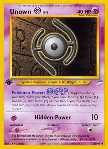Unown [H] - Neo Destiny (N4) #028/105 - Rare Pokémon Trading Card