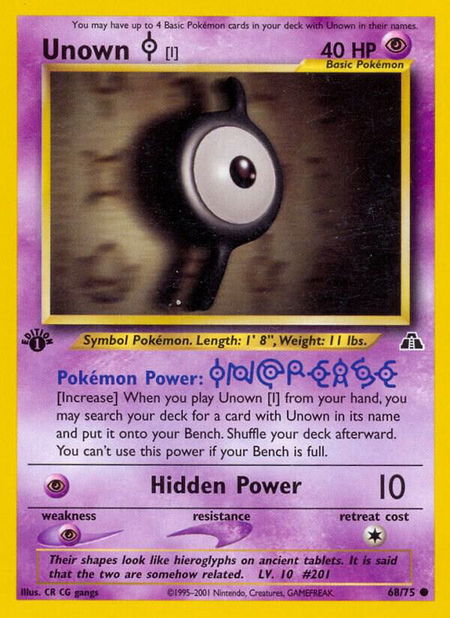 Unown [I] - Neo Discovery Pokémon trading card