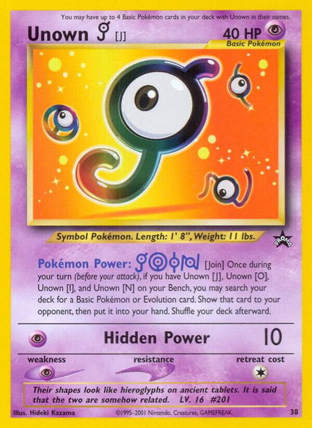 Unown [J] - WoTC Promo Pokémon trading card