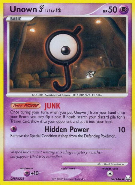 Unown (J) - Legends Awakened Pokémon trading card